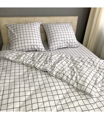 Комплект постельного белья Le Confort «Белая клеточка» 180x220 Бязь (0129-2)