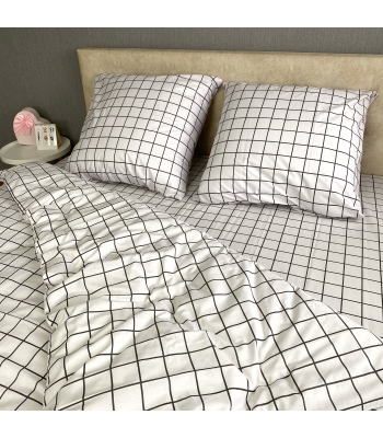 Комплект постельного белья Le Confort «Белая клеточка» 150x220 Бязь (0129-1)