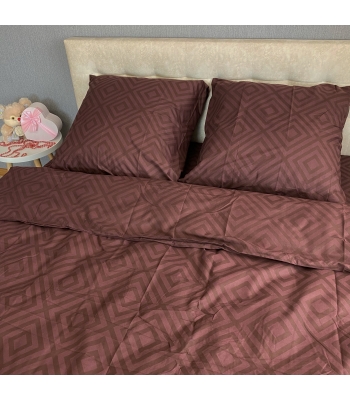 Комплект постельного белья Le Confort «Бордовые ромбы» 200x220 Бязь (086-3)
