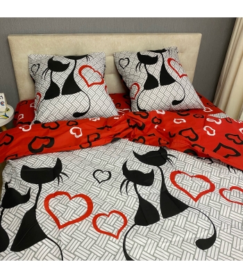 Комплект постельного белья Le Confort «Влюбленные котики» 200x220 Бязь (088-3)