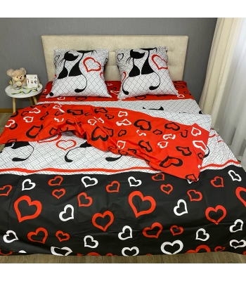 Комплект постельного белья Le Confort «Влюбленные котики» 180x220 Бязь (088-2)