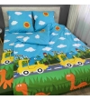 Детский комплект постельного белья Le Confort «Дино в машине» 150x220 Бязь (0189)