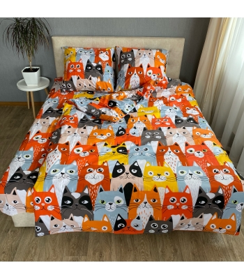 Дитячий комплект постільної білизни Le Confort «100 котів» 150x220 Бязь (0145)