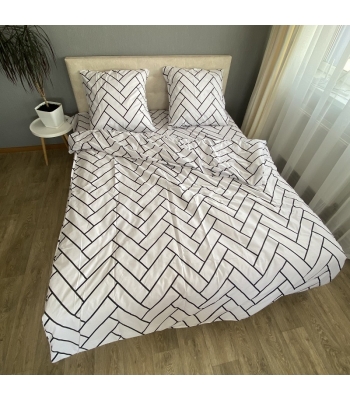 Комплект постільної білизни Le Confort «Паркет Білий» 150x220 Бязь (0227-1)