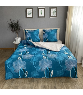 Комплект постільної білизни Le Confort «Зелені квіти» 150x220 Бязь (0232-1)