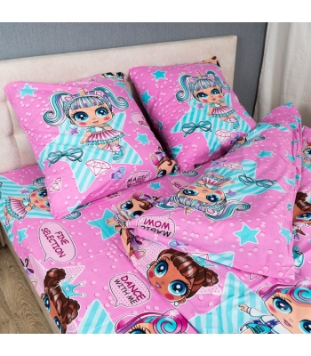 Детский комплект постельного белья Le Confort «Куклы Лол» 150x220 Бязь (023)