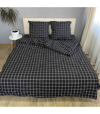 Комплект постельного белья Le Confort «Черная клеточка» 200x220 Бязь (0185-3)