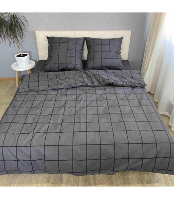 Комплект постельного белья Le Confort «Большая черная клеточка» 150x220 Бязь (0186-1)