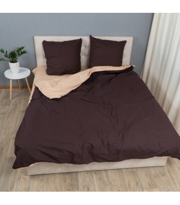 Комплект постельного белья Le Confort «Коричнево-бежевый» 200x220 Бязь (019-3)