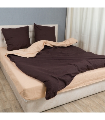 Комплект постельного белья Le Confort «Коричнево-бежевый» 150x220 Бязь (019-1)
