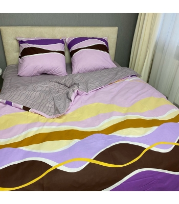 Комплект постельного белья Le Confort «Фиолетовые волны» 180x220 Бязь (0109-2)