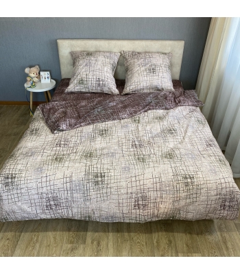 Комплект постельного белья Le Confort «Коричневая сетка» 150x220 Бязь (093-1)