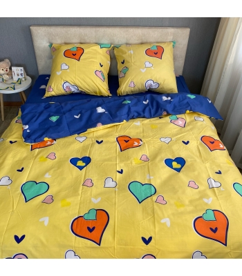 Комплект постельного белья Le Confort «Разноцветные сердечки» 150x220 Бязь (092-1)