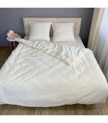 Комплект постельного белья Le Confort «Ромб молочный» 150x220 Бязь (0137-1)
